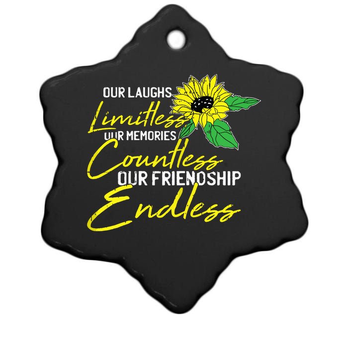 Friendship Bestfriend Cute Sunflower Bestie Bff Matching Ceramic Star Ornament