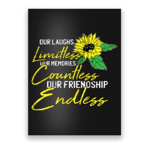 Friendship Bestfriend Cute Sunflower Bestie Bff Matching Poster