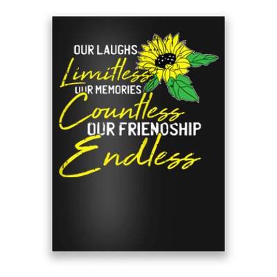 Friendship Bestfriend Cute Sunflower Bestie Bff Matching Poster