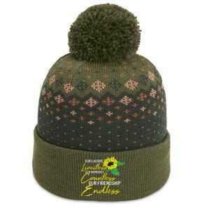 Friendship Bestfriend Cute Sunflower Bestie Bff Matching The Baniff Cuffed Pom Beanie