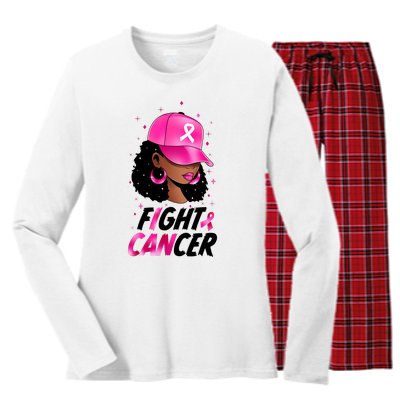 Fight Breast Cancer Women's Long Sleeve Flannel Pajama Set 