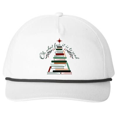 Funny Book Christmas Tree Oh What Fun Is It To Read Booknerd Gift Snapback Five-Panel Rope Hat