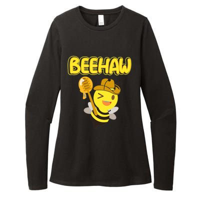 Funny Beehaw Cowboy Bee Cowgirl Bee Country Design Womens CVC Long Sleeve Shirt