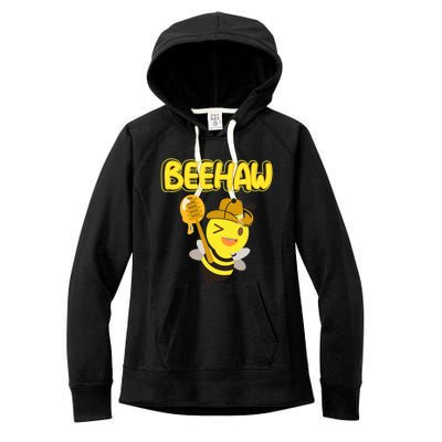 Funny Beehaw Cowboy Bee Cowgirl Bee Country Design Women's Fleece Hoodie