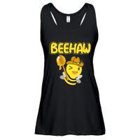 Funny Beehaw Cowboy Bee Cowgirl Bee Country Design Ladies Essential Flowy Tank