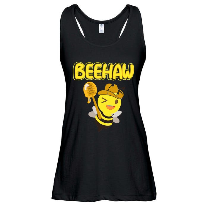 Funny Beehaw Cowboy Bee Cowgirl Bee Country Design Ladies Essential Flowy Tank