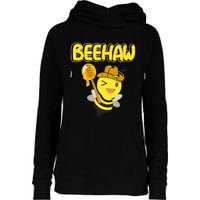 Funny Beehaw Cowboy Bee Cowgirl Bee Country Design Womens Funnel Neck Pullover Hood