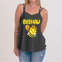 Funny Beehaw Cowboy Bee Cowgirl Bee Country Design Women's Strappy Tank