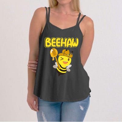 Funny Beehaw Cowboy Bee Cowgirl Bee Country Design Women's Strappy Tank