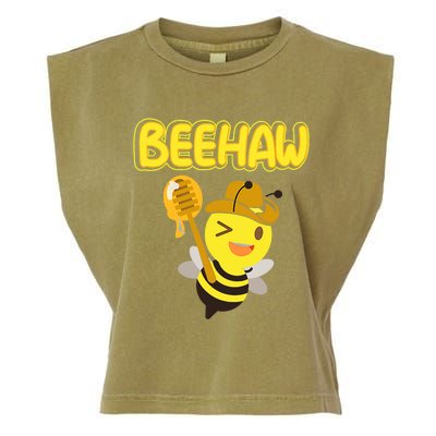 Funny Beehaw Cowboy Bee Cowgirl Bee Country Design Garment-Dyed Women's Muscle Tee