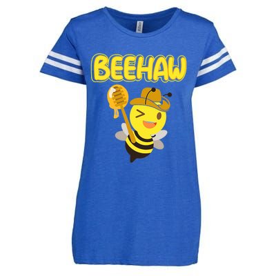 Funny Beehaw Cowboy Bee Cowgirl Bee Country Design Enza Ladies Jersey Football T-Shirt