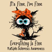 Funny Black Cat Its Fine Im Fine Multiple Sclerosis Bag