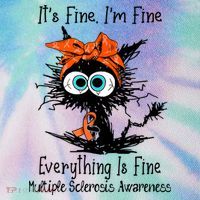 Funny Black Cat Its Fine Im Fine Multiple Sclerosis Legacy Tie Dye Trucker Hat