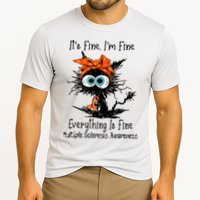Funny Black Cat Its Fine Im Fine Multiple Sclerosis Performance Shirt