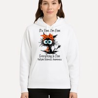 Funny Black Cat Its Fine Im Fine Multiple Sclerosis Hoodie