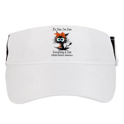 Funny Black Cat Its Fine Im Fine Multiple Sclerosis Adult Drive Performance Visor