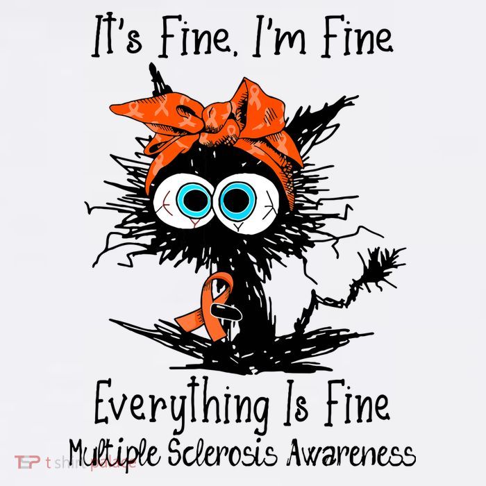 Funny Black Cat Its Fine Im Fine Multiple Sclerosis Adult Drive Performance Visor
