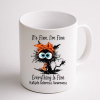 Funny Black Cat Its Fine Im Fine Multiple Sclerosis Mug