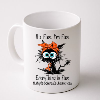 Funny Black Cat Its Fine Im Fine Multiple Sclerosis Mug