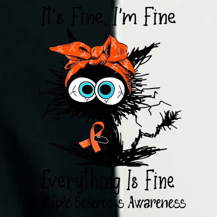 Funny Black Cat Its Fine Im Fine Multiple Sclerosis Infant Baby Jersey Bodysuit