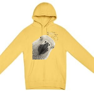 Funny Bird Curious African Gray Parrot Gift Premium Pullover Hoodie