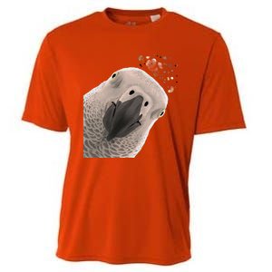 Funny Bird Curious African Gray Parrot Gift Cooling Performance Crew T-Shirt