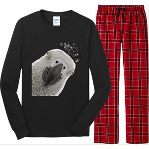 Funny Bird Curious African Gray Parrot Gift Long Sleeve Pajama Set