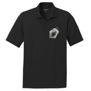 Funny Bird Curious African Gray Parrot Gift PosiCharge RacerMesh Polo