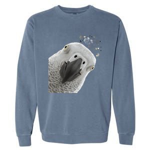 Funny Bird Curious African Gray Parrot Gift Garment-Dyed Sweatshirt