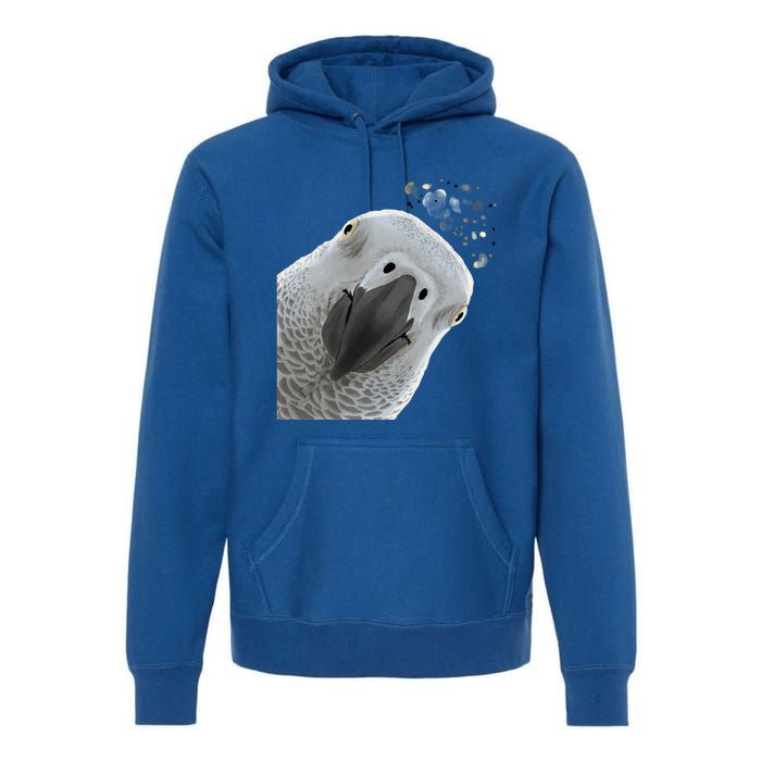 Funny Bird Curious African Gray Parrot Gift Premium Hoodie