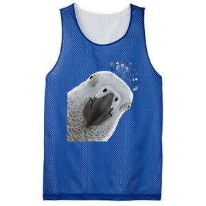 Funny Bird Curious African Gray Parrot Gift Mesh Reversible Basketball Jersey Tank