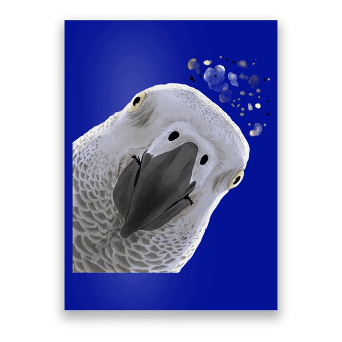 Funny Bird Curious African Gray Parrot Gift Poster