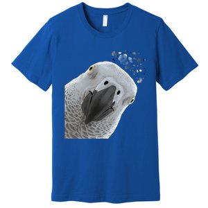 Funny Bird Curious African Gray Parrot Gift Premium T-Shirt