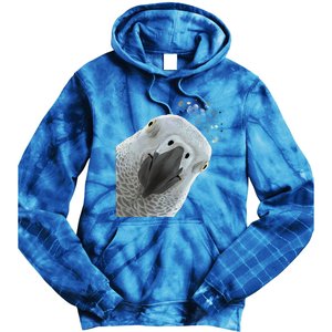 Funny Bird Curious African Gray Parrot Gift Tie Dye Hoodie