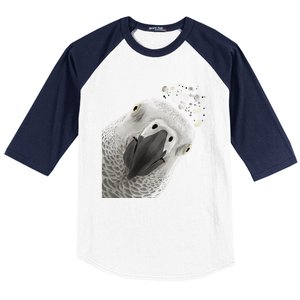 Funny Bird Curious African Gray Parrot Gift Baseball Sleeve Shirt