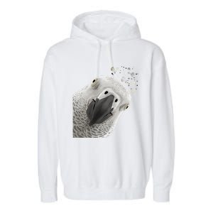 Funny Bird Curious African Gray Parrot Gift Garment-Dyed Fleece Hoodie