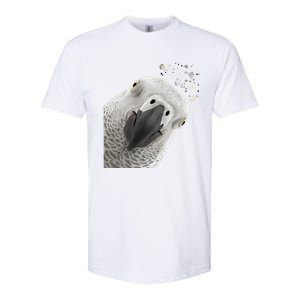 Funny Bird Curious African Gray Parrot Gift Softstyle CVC T-Shirt