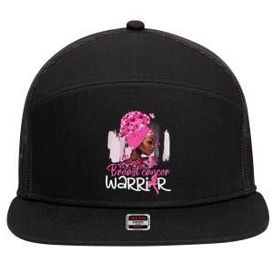 Fighting Breast Cancer Warrior Messy Bun Wear Pink 7 Panel Mesh Trucker Snapback Hat