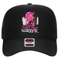 Fighting Breast Cancer Warrior Messy Bun Wear Pink High Crown Mesh Back Trucker Hat