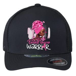 Fighting Breast Cancer Warrior Messy Bun Wear Pink Flexfit Unipanel Trucker Cap