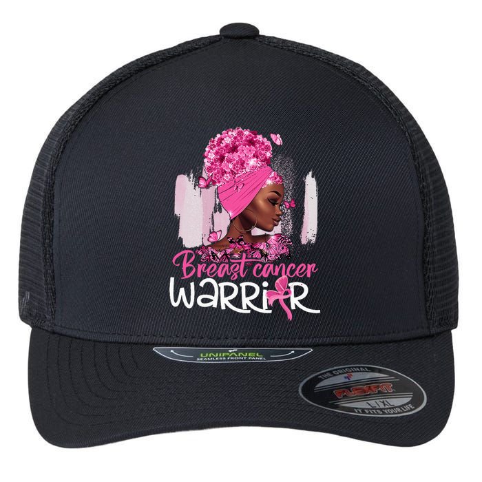 Fighting Breast Cancer Warrior Messy Bun Wear Pink Flexfit Unipanel Trucker Cap