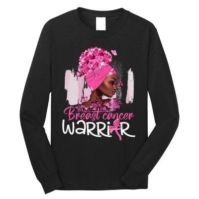 Fighting Breast Cancer Warrior Messy Bun Wear Pink Long Sleeve Shirt