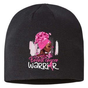 Fighting Breast Cancer Warrior Messy Bun Wear Pink Sustainable Beanie