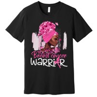 Fighting Breast Cancer Warrior Messy Bun Wear Pink Premium T-Shirt