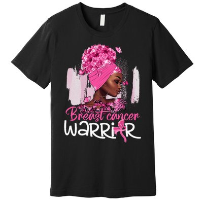 Fighting Breast Cancer Warrior Messy Bun Wear Pink Premium T-Shirt