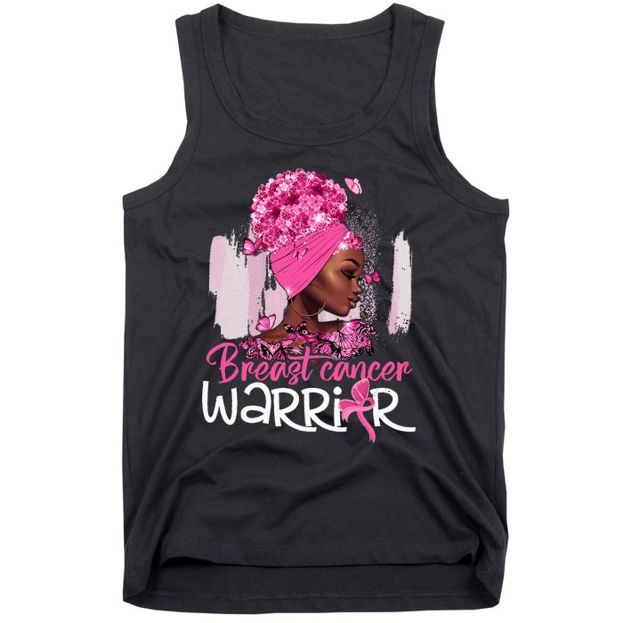 Fighting Breast Cancer Warrior Messy Bun Wear Pink Tank Top