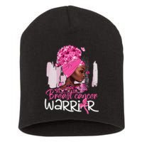 Fighting Breast Cancer Warrior Messy Bun Wear Pink Short Acrylic Beanie