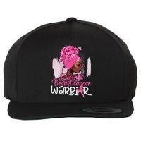 Fighting Breast Cancer Warrior Messy Bun Wear Pink Wool Snapback Cap