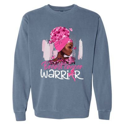 Fighting Breast Cancer Warrior Messy Bun Wear Pink Garment-Dyed Sweatshirt