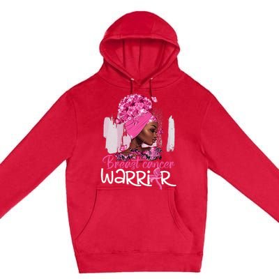 Fighting Breast Cancer Warrior Messy Bun Wear Pink Premium Pullover Hoodie